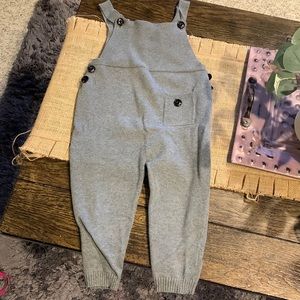 Campure Boys Grey Knit Overalls, 4 Y
